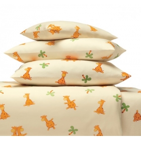 Giraffe and Teddy - in Sateen or Brushed Cotton